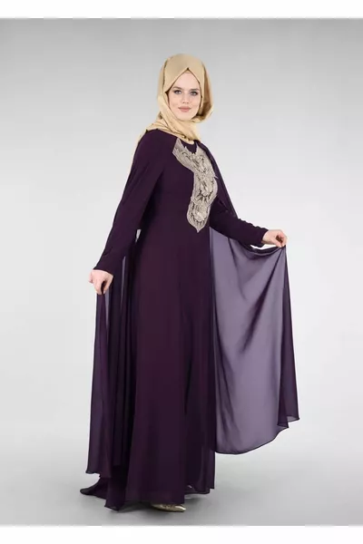 Abito da sera donna Plum T  Fy Collection con cappuccio