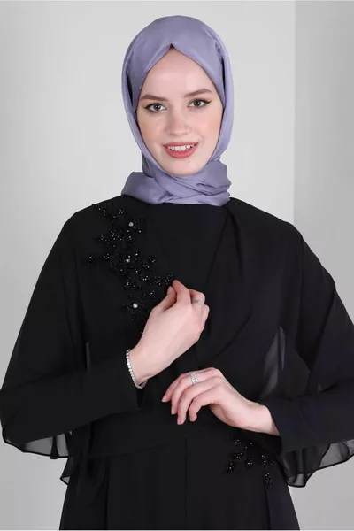 ВЕЧЕРНИЙ КОМБИНЕЗОН ИЗ ШИФОНА С ШИРОКИМИ ШТАНИНАМИ С ВЫШИВКОЙ 