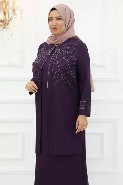 Robe de soirée Şükran prune