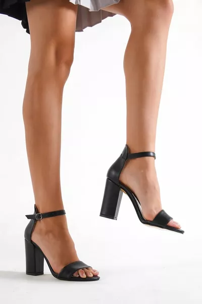 Женская однополосная обувь с толстой пряжкой на каблуке Длина каблука см