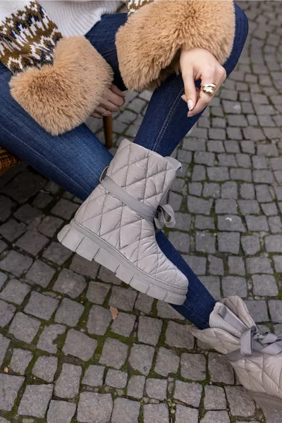 كانو المرأة المنك البقلاوة نمط المظلة النسيج الأحذية الحرارية