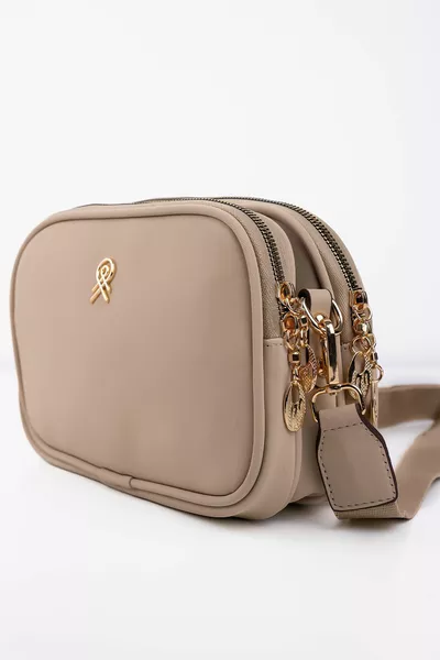 نساء المنك 3 مقصورات Buzzy الساتان الجلود قابل للتعديل العمود حزام حقيبة كتف عارضة