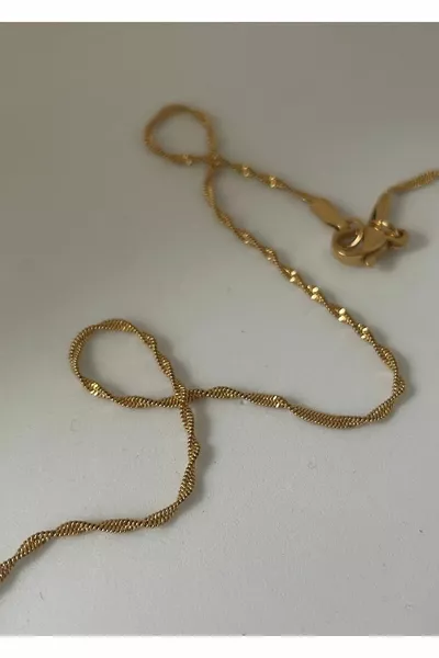  см златист цвят унисекс стоманена колие Slim Twist