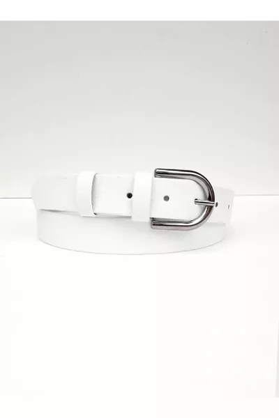Women's White Classic Belt