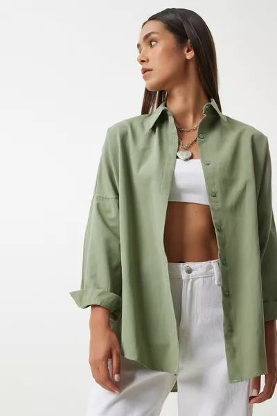 Оверсайз основна риза каки 