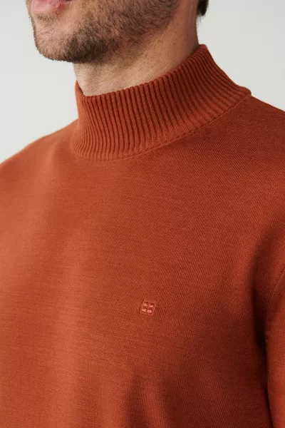 Herren Tile Unisex Strickpullover Halber Rollkragenpullover Fusselfrei Regular Fit 