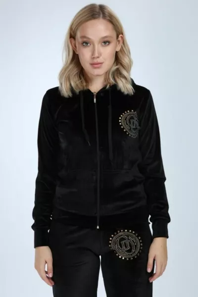 Дамски черен свободен комплект крачоли