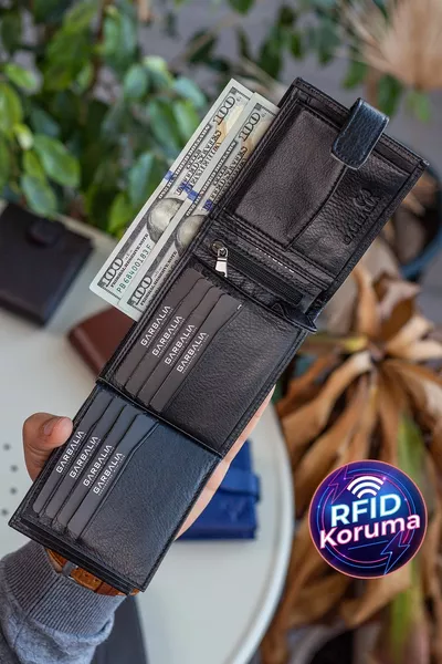 Chelsea Portafoglio Uomo In Jersey Vera Pelle E Zip Nera Con Scomparto Portamonete