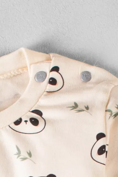 طقم أطفال للجنسين منقوش بنسيج عضوي من 2