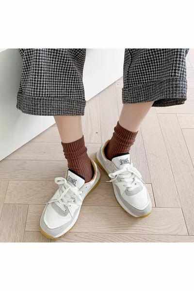 5 أزواج من النساء متعدد الألوان مريحة مضلعة النوم الجوارب النوم