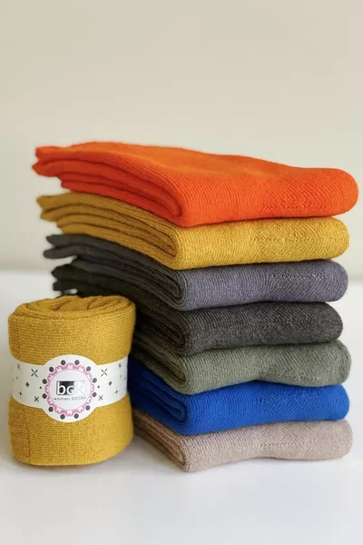 7 pezzi Calze invernali unisex in spugna di cotone