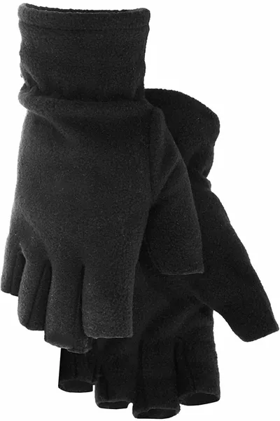 للجنسين أسود بدون أصابع انقطاع نصف إصبع الشتاء قفازات الصوف الحراري 