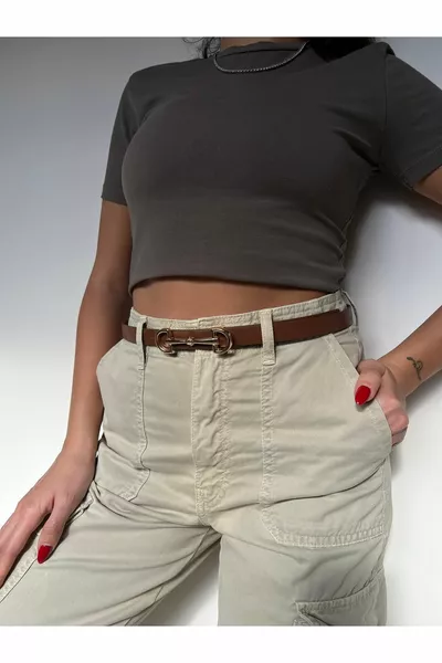 Set di 2 cinture lunghe con doppia fibbia da donna