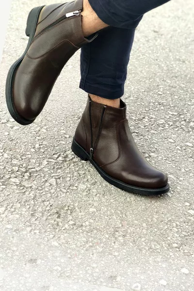 Dortex  Men's Genuine Leather Fur Zippered Winter Boots