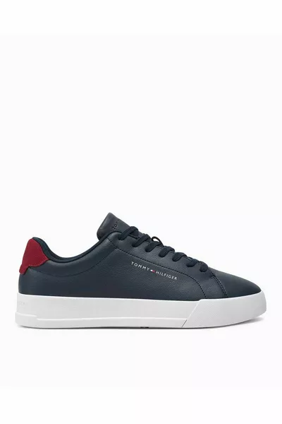 Men's Brand Logo Lace-Up Non-Slip Sole Casual Navy Blue Sneaker 