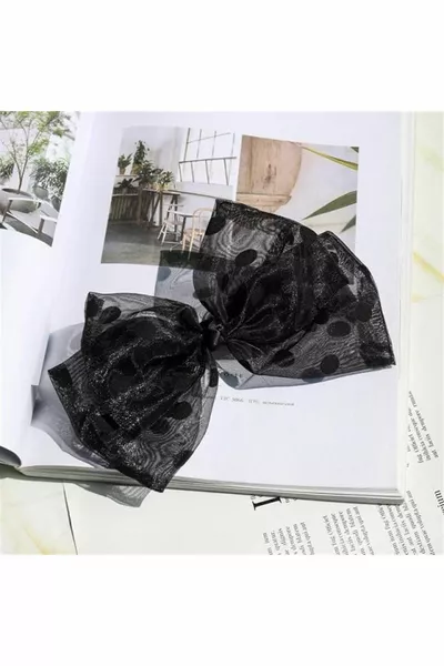 سو الكثير إصدار محدود من الشيفون للسيدات مشبك مطاطي أسود -6