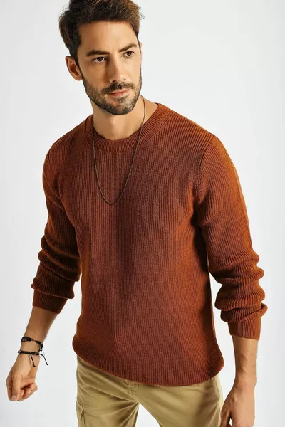 سترة ثيسالونيكي محبوكة برقبة دائرية للرجال 