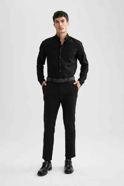 Modern Fit Textured Long Sleeve Shirt sm