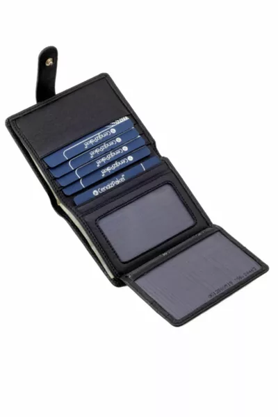 Минималистичный натуральный кожаный черный мужской кошелек