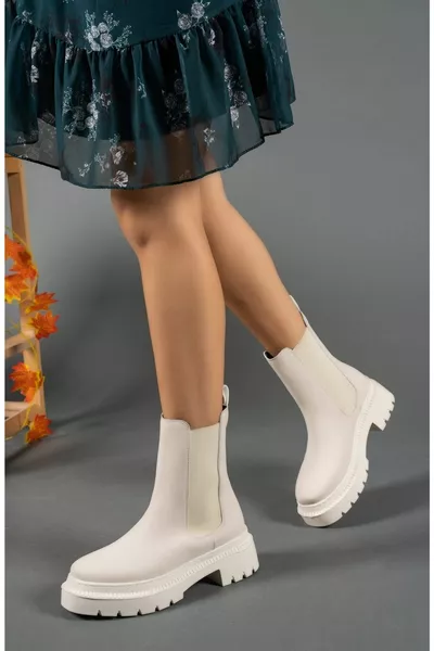 حذاء تشيلسي نسائي بيج 