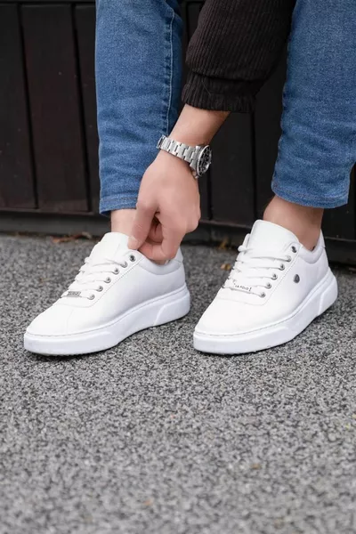  أبيض اللون أبيض باطل الرجال أحذية كاجوال