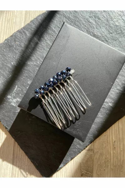 (ز) مشبك مشط صغير أزرق كحلي 4 سم