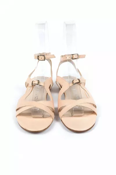 Женские босоножки из порошковой кожи