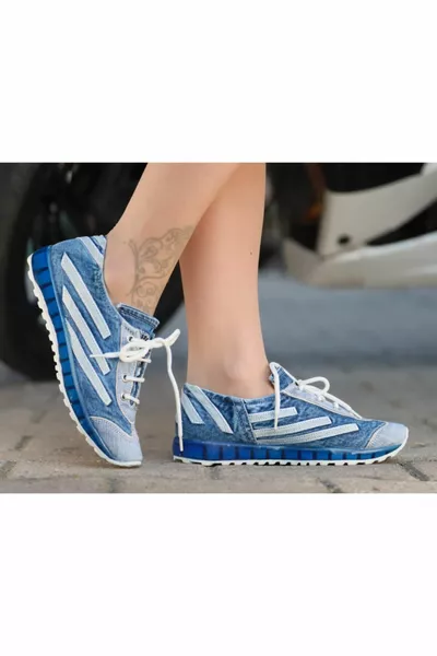 Women's Blue Denim Sneakers