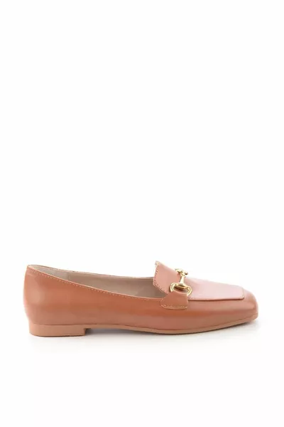 Hellbraune Damen-Loafer-Schuhe 