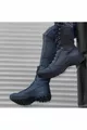  Lace-Up Black Skin Military Postal Boots