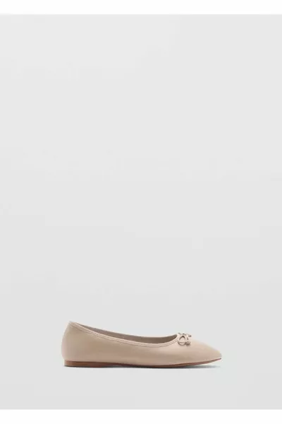 Ballerines en cuir avec détail de cravate