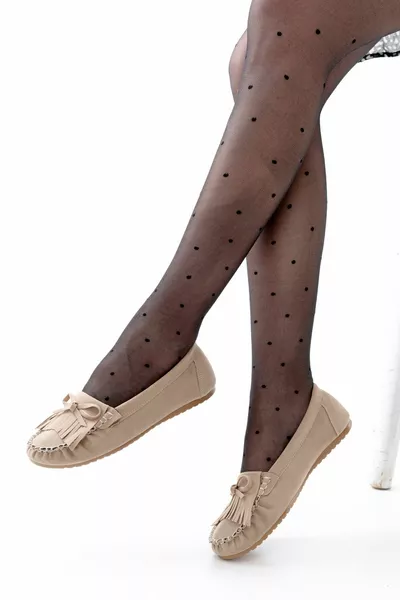  Beige Suede Nappa Casual Ballerine Donna