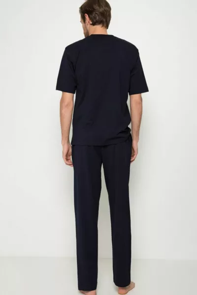 Erkek 3lü Damat Kutulu Çeyiz Lacivert Pijama Takım 