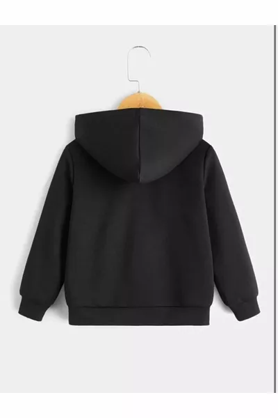 Детска унисекс жилетка с черен цип