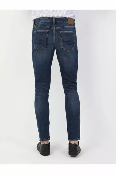  Danny Taille Basse Jambe Étroite Coupe Slim Bleu Jeans Homme 