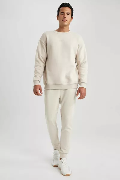 Boxy Fit sweatshirt met ronde hals en print au