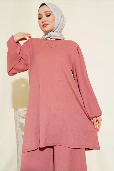 Женские брюки-туники из сушеной розы верх и низ комплект 