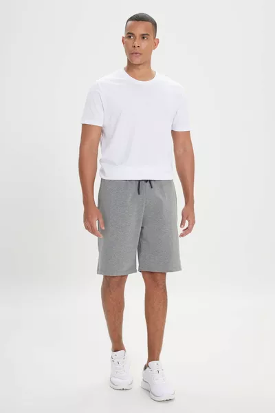 Herren Grau Standard Fit Casual Sport Strickshorts