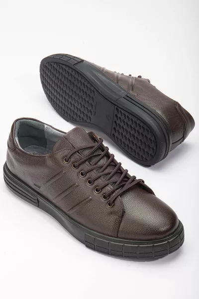  Genuine Leather Lace-Up Non Slip Sole Orthopedic Men's Shoes