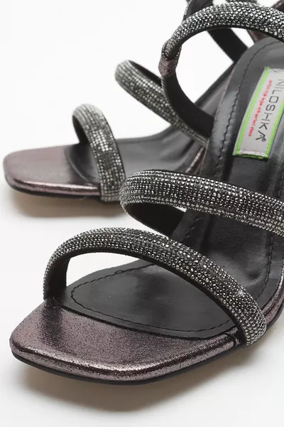 Дамски сандали HELENA с платинени камъни