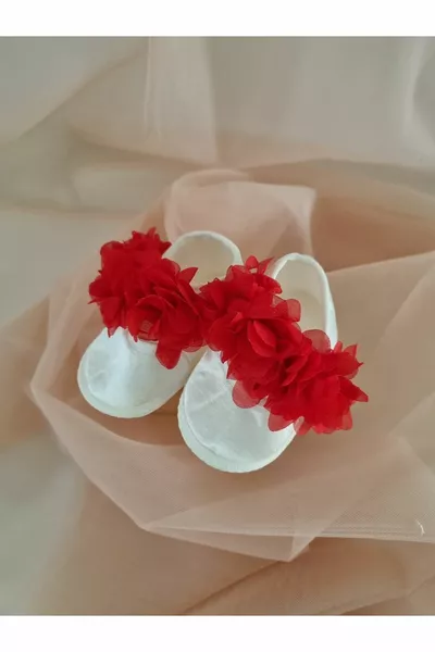 Rot Laser Floral Fancy Baby Satin Stiefeletten (SOHLE  CM)