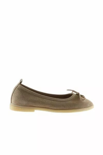 Tan Light Suede Women's Straight Ballet Flats 