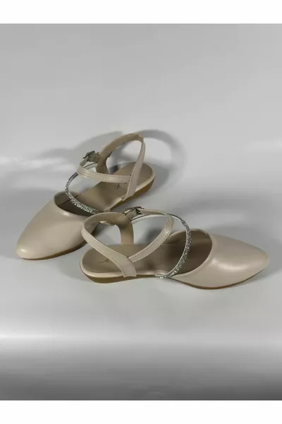 Dames Hakkenloze Streep Steen Gedetailleerd Open Zomer Casual-nachthemd Avondjurk Sandalen-schoenen