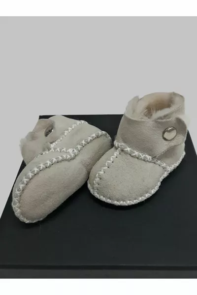 Baby Bio Lammfell Double Snap Baby Stiefel Baby Booties Erste Schritt Schuhe - 