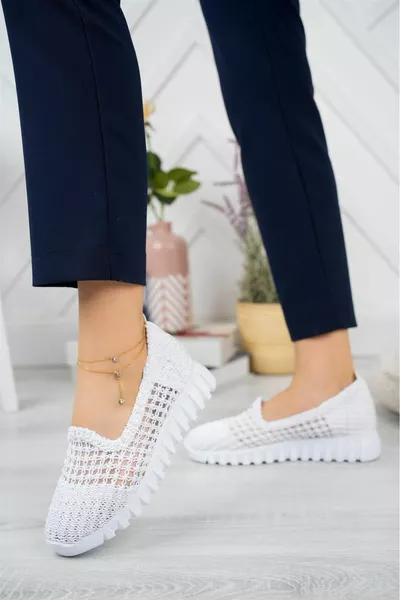 سميكة أسفل محبوك الباليه الشقق المنسوجات البيضاء