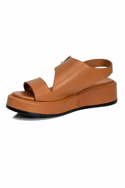 صندل جلد طبيعي للسيدات تان 