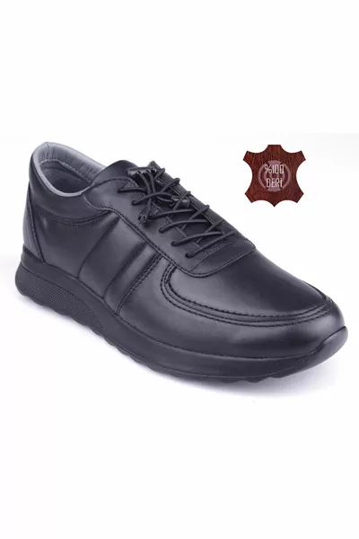 الرجال الأسود جلد طبيعي العظام أحذية عارضة p