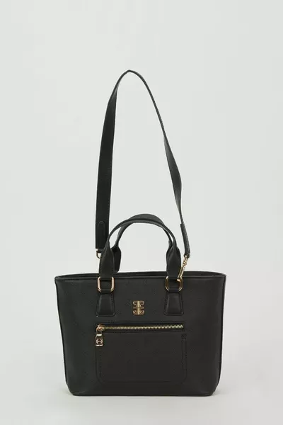 طباعة حقيبة سوداء بأكمام حبال طويلة للنساء 