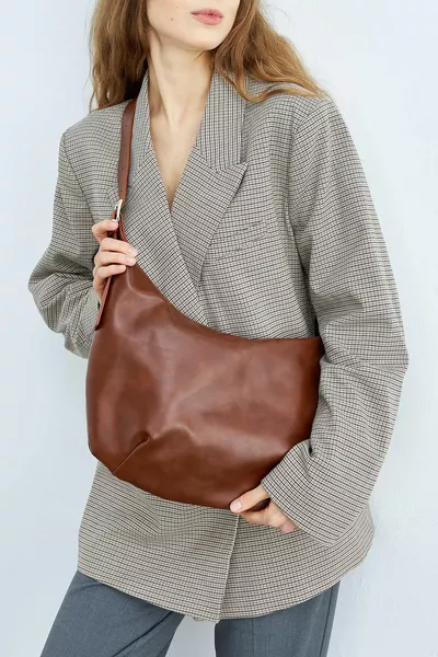 تان المرأة حزام طويل الكتف وحقيبة كروس بودي