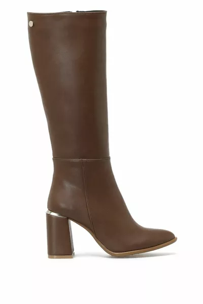 Karya 2pr Tan Dames Laarzen met Hakken